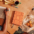 Load image into Gallery viewer, Hardcover Notebook | Orange Pattern
