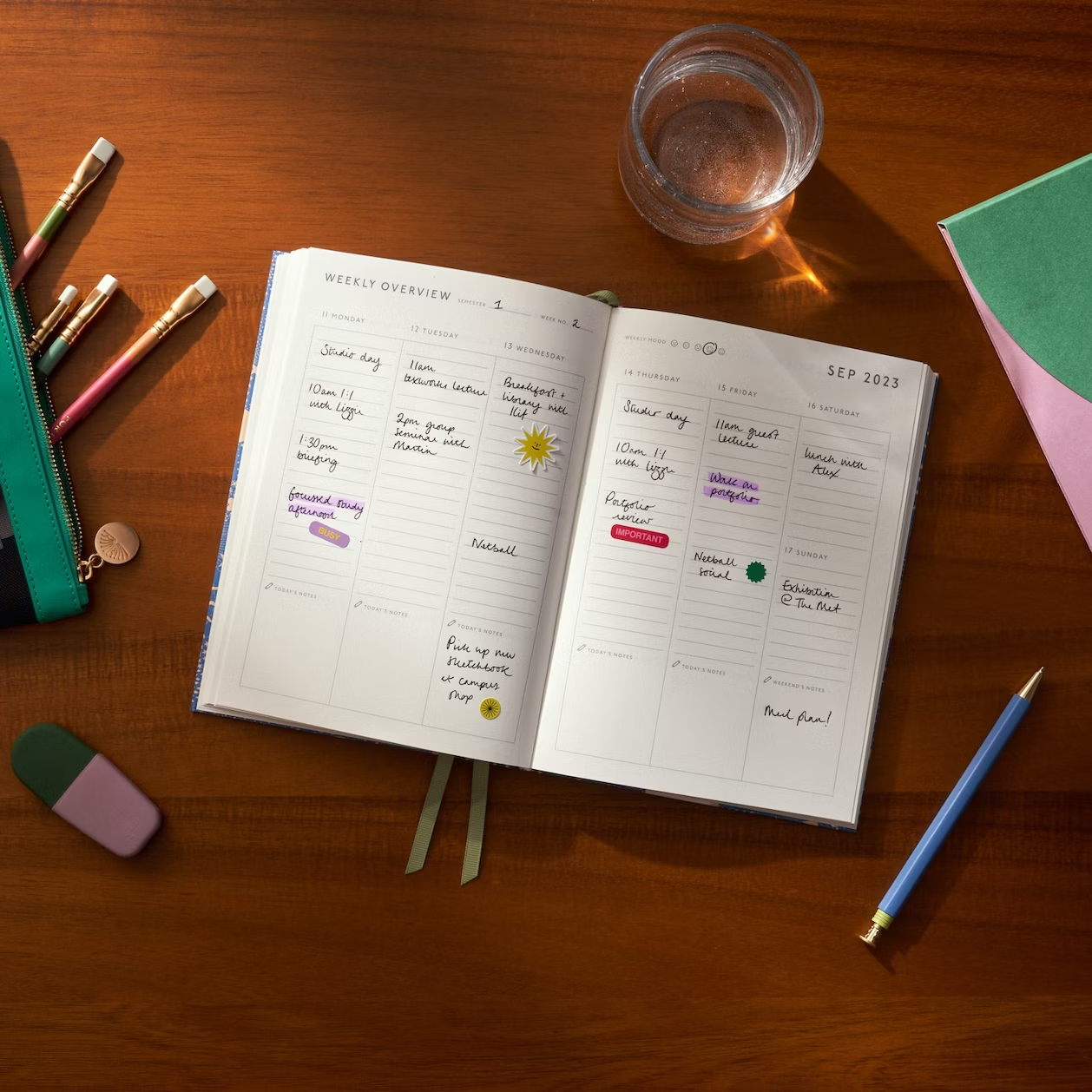 Academic Year Planner | Colorblock Baby Blue