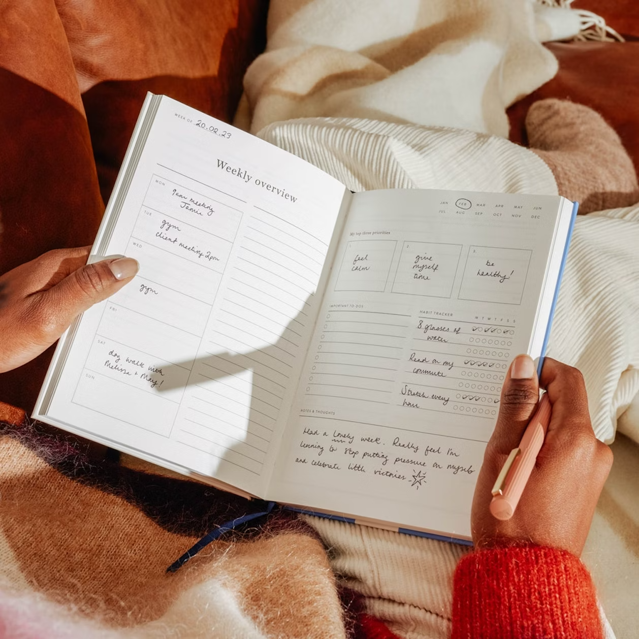 Undated Daily Planner | Hearts Vintage Mustard