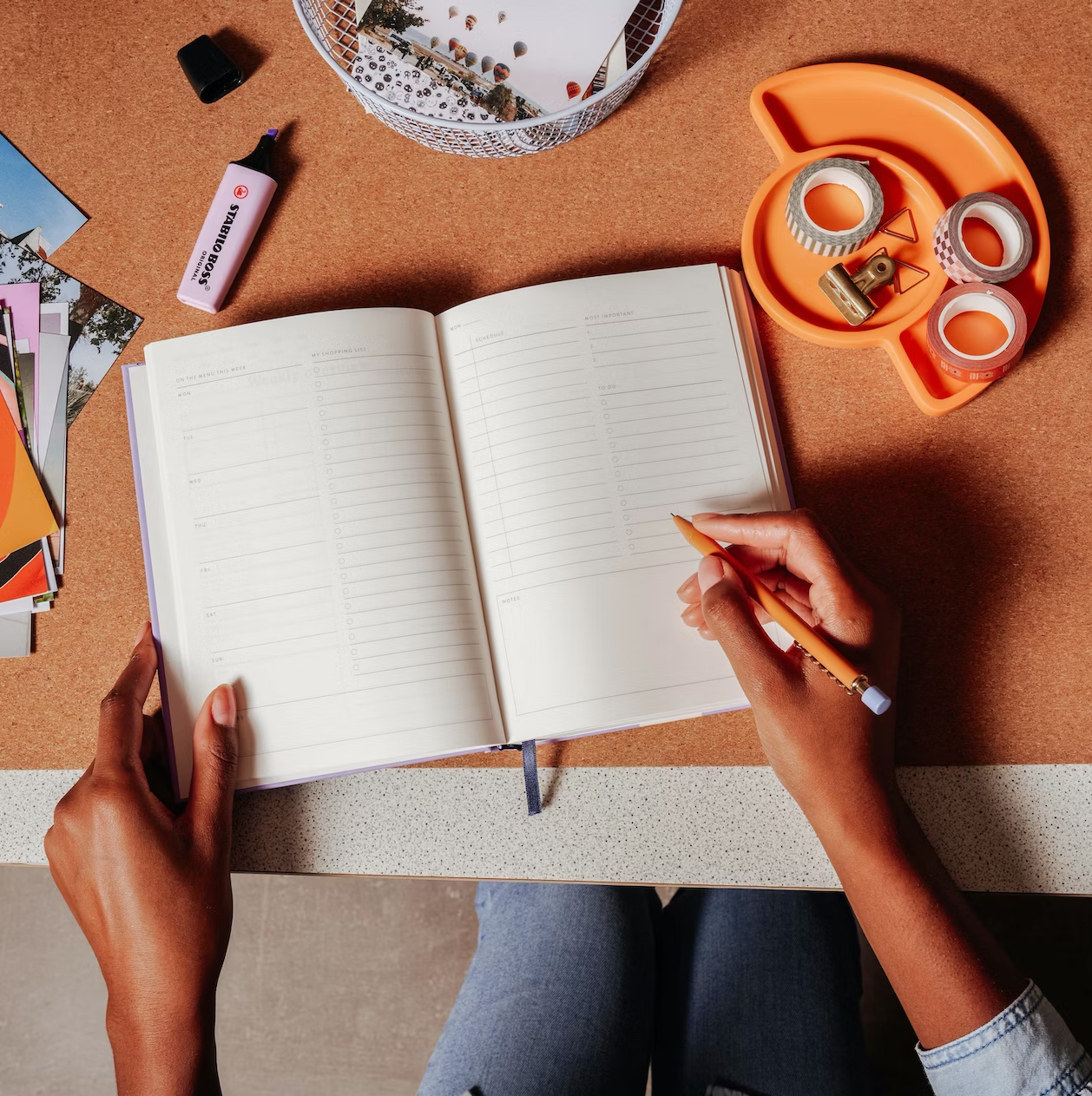 Undated Daily Planner | Hearts Vintage Mustard