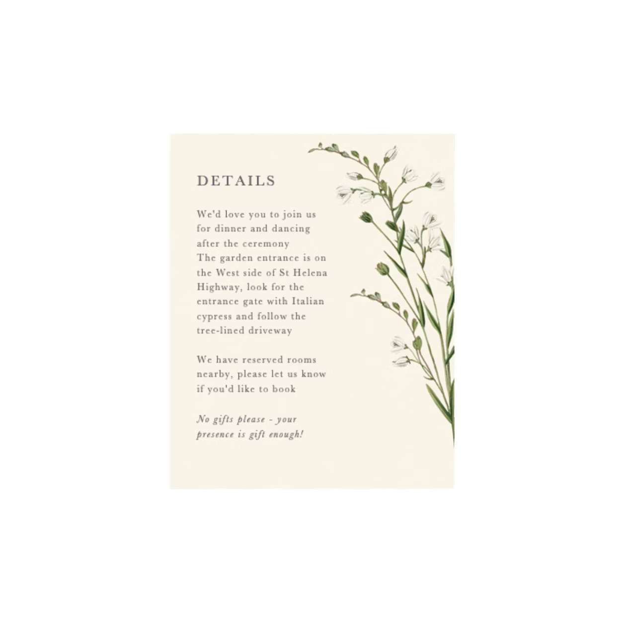 Wedding Invitation | Elderflower