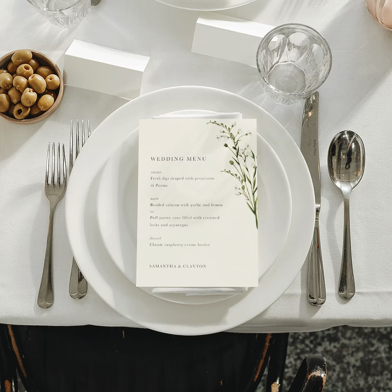 Wedding Menu | Elderflower
