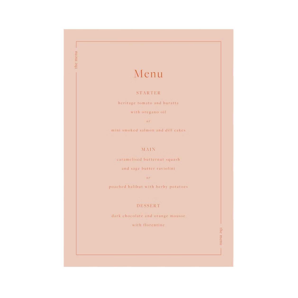 Wedding Menu | Tonal Palette